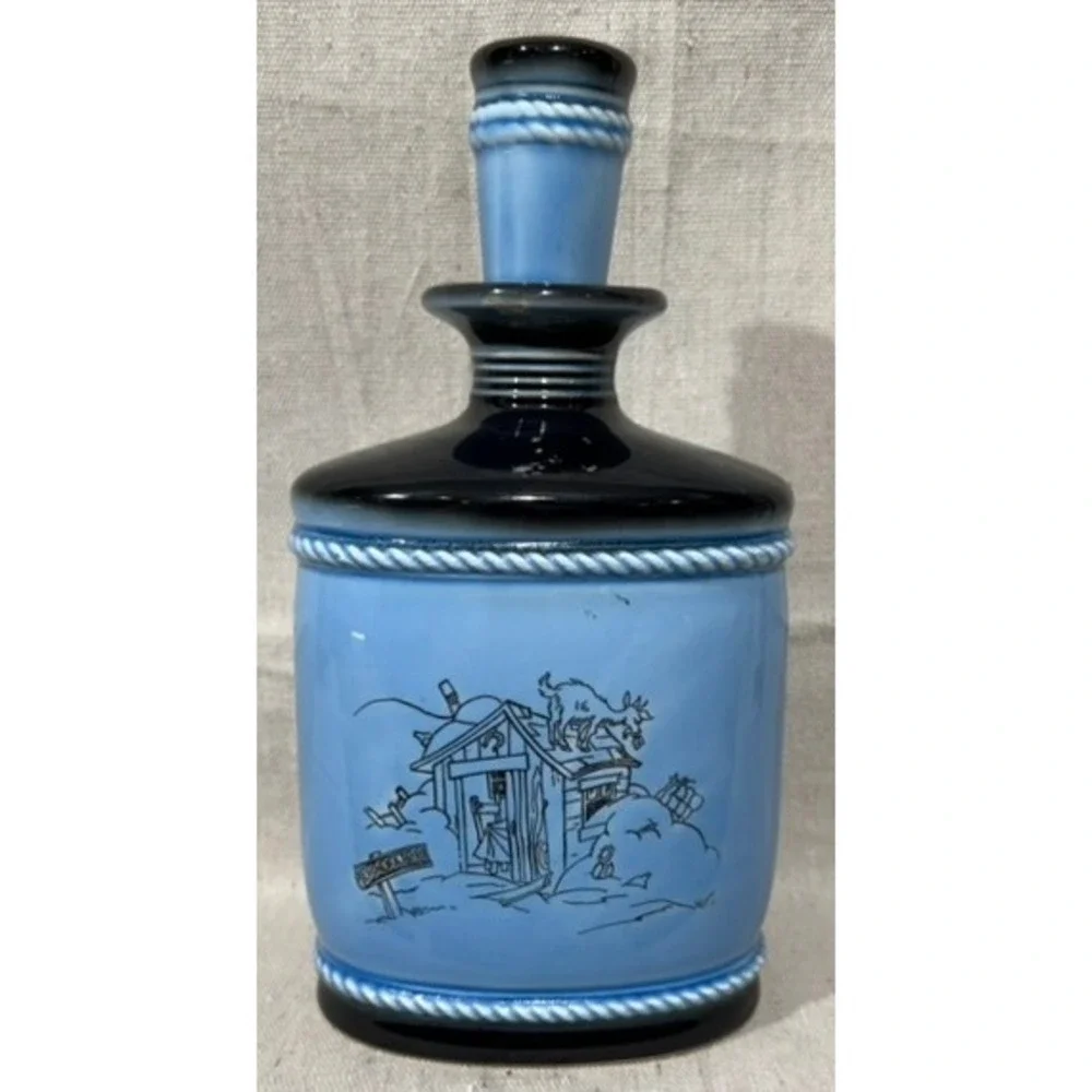 Vintage 1975 Dogpatch USA Li'l Abner Ceramic Decanter Al Capp Blue Comic Art
